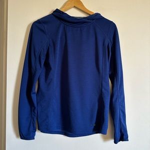 ExOfficio Royal Blue Thermal Long Sleeve Hoodie size Small EUC